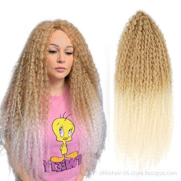 Synthetic Brazilian Braids Afro Kinky Curly Crochet Hair Curly Soft Ombre Brown Braiding Hair Extensions  brazilian hair braids